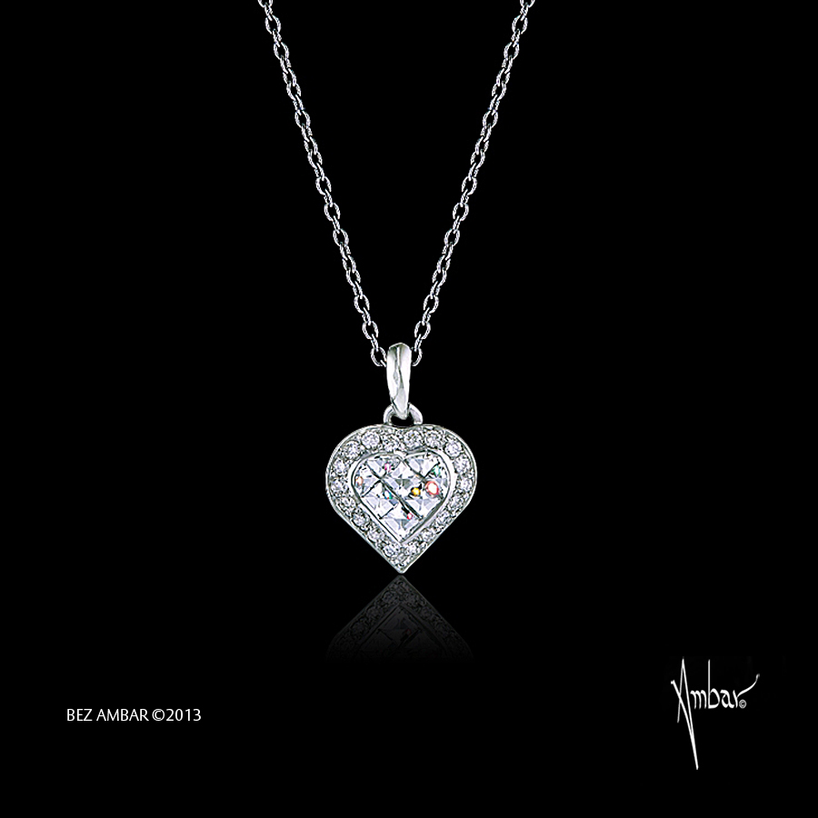 Mini Diamond Cluster Heart Pendant