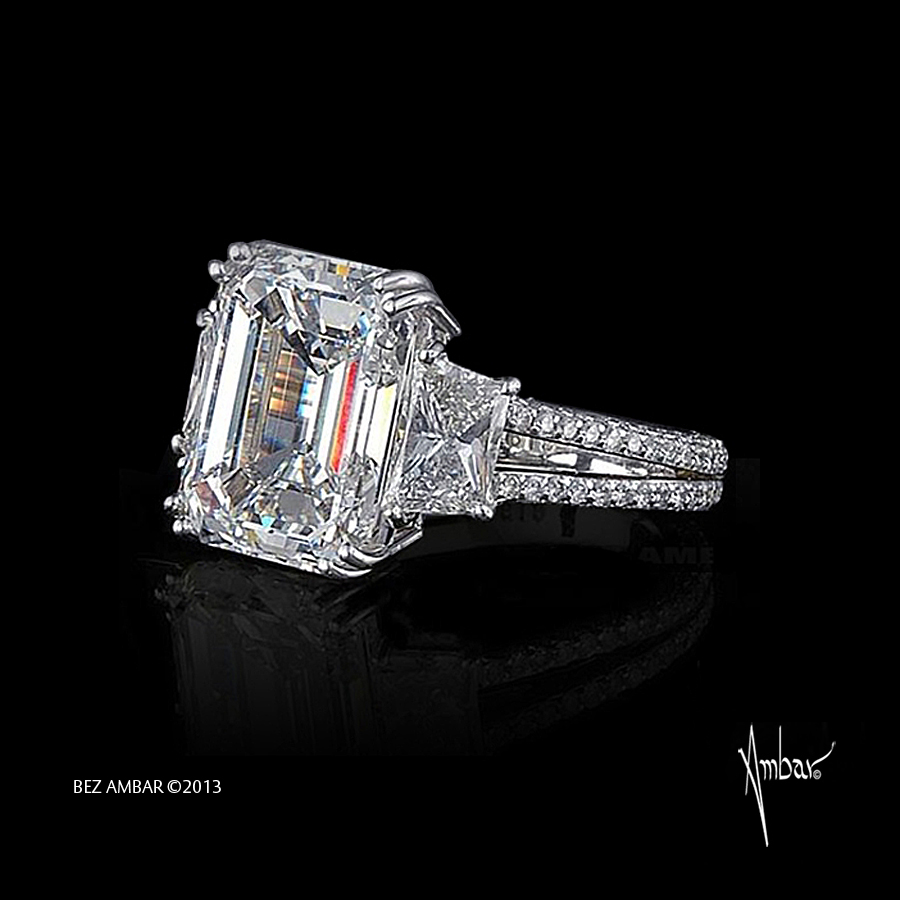 Emerald cut diamond ring enhancer