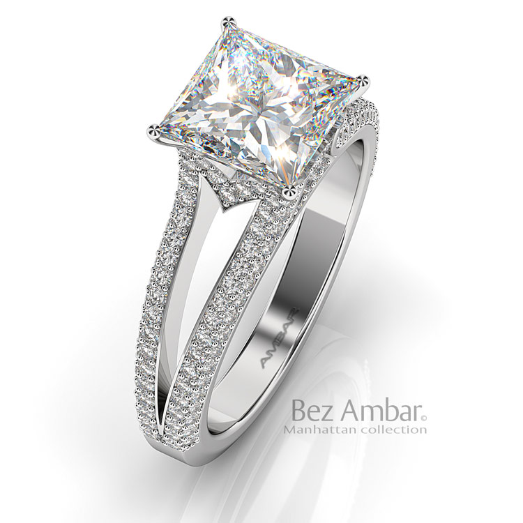 Split shank engagement rings princess cut