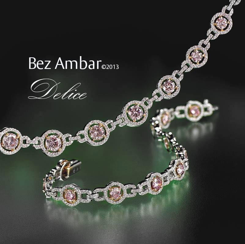 Delice Pink Diamond Bracelet And Necklace Custom Color Bracelet Collection