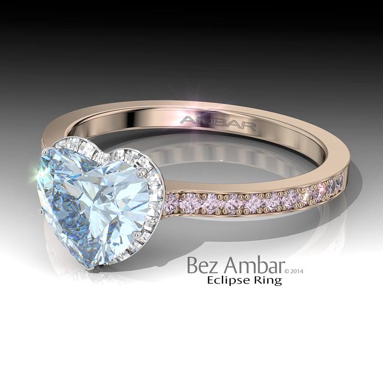  Engagement Ring for Blue Heart Shaped Diamond  Bez Ambar Fine Jewelry