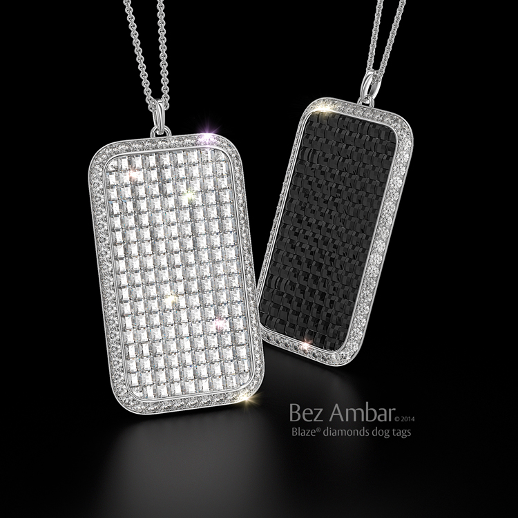 dog tags with diamonds