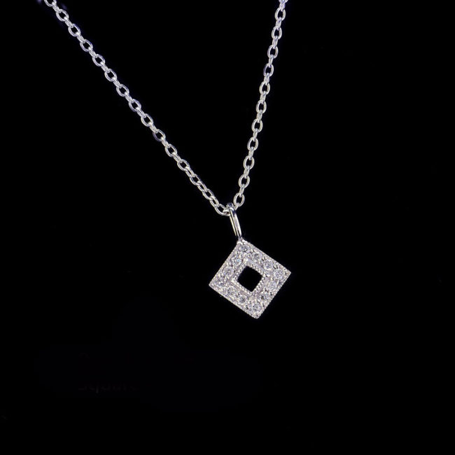 Open Square Diamond Pendant