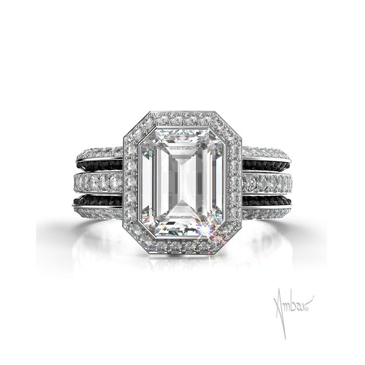 Victory Wedding Ring Set With Knife Edge Ring Enhancers