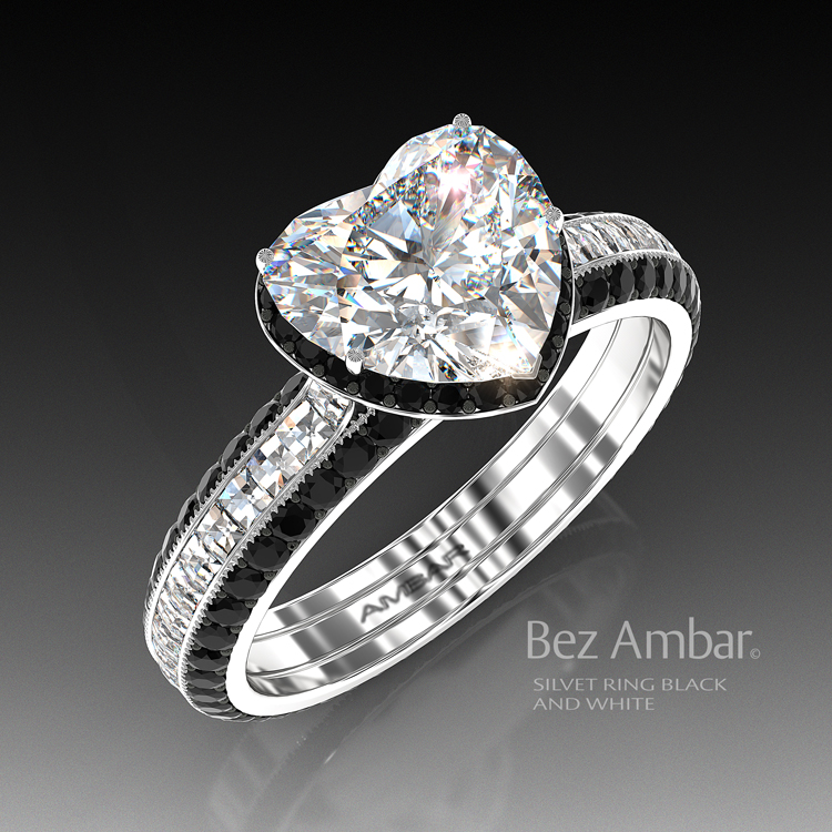 Heart shaped diamond ring wrap