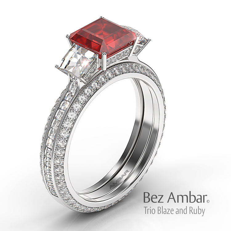 Colored Stone Engagement Rings - Ruby and Blaze