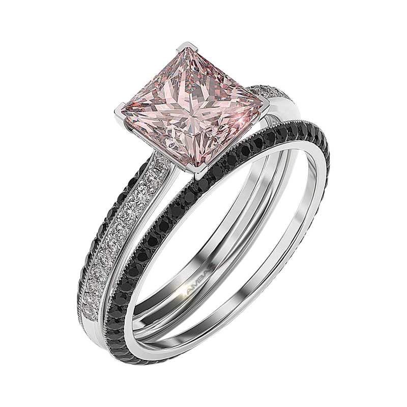 pink princess cut diamond ring