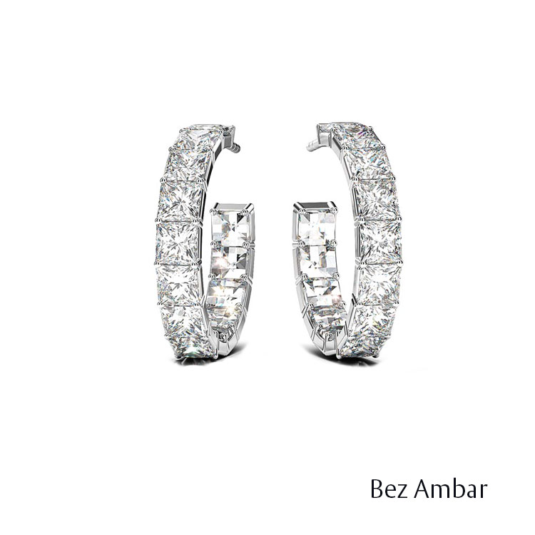 Blaze White Gold Diamond Hoop Earrings