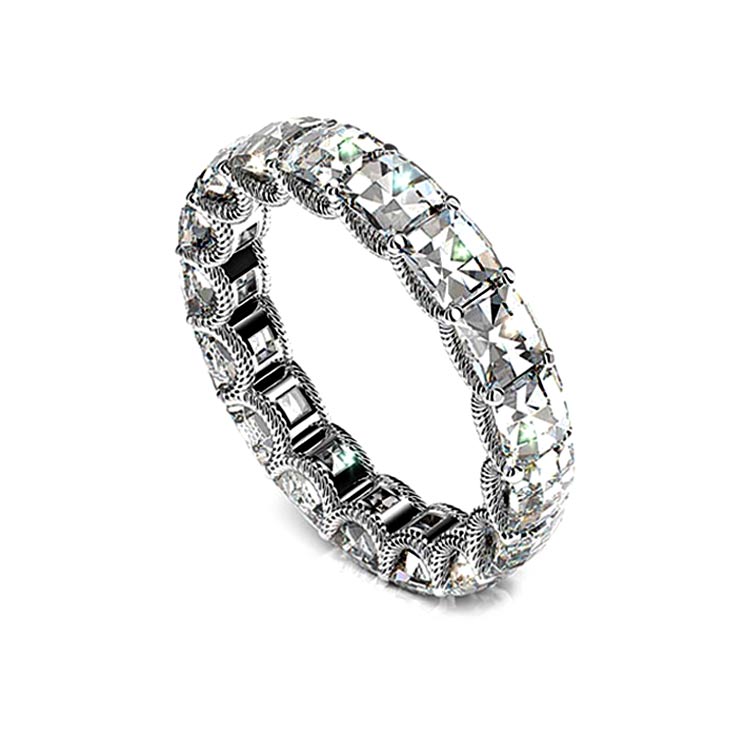 Designer Wedding Ring With Cable Motif And Blaze