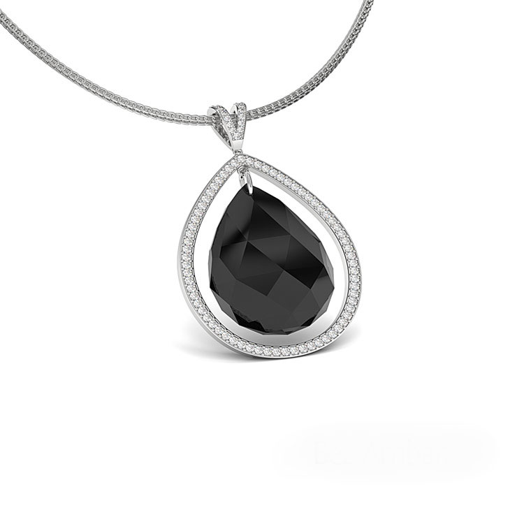 onyx and diamond necklace