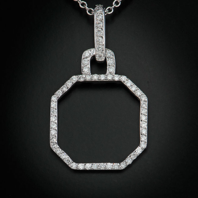 Open Heptagon Diamond Necklace
