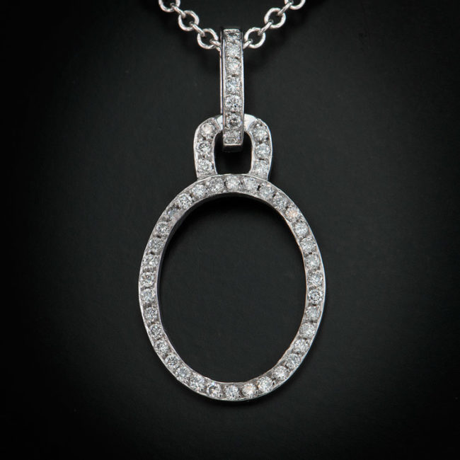 Oval Shaped Diamond Pendant