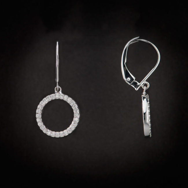 Small Diamond Circle Earrings