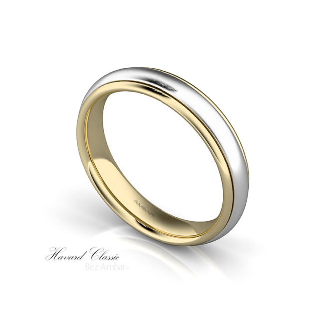 White and Yellow Gold Wedding Ring For Men
