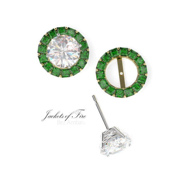 Jacket of Fire Emerald Stud Earrings Enhancers