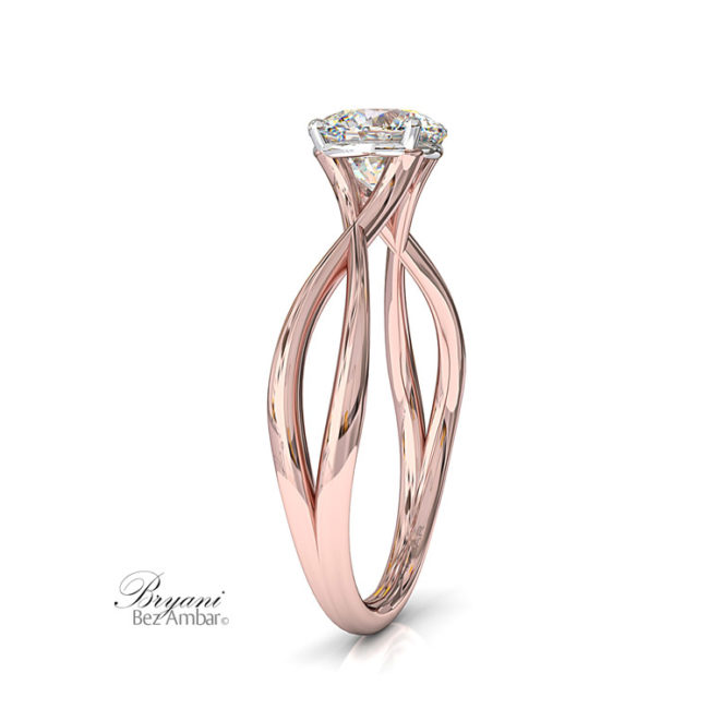 Two-Tone Rose Gold Bryani Split Shank Engagement Ring