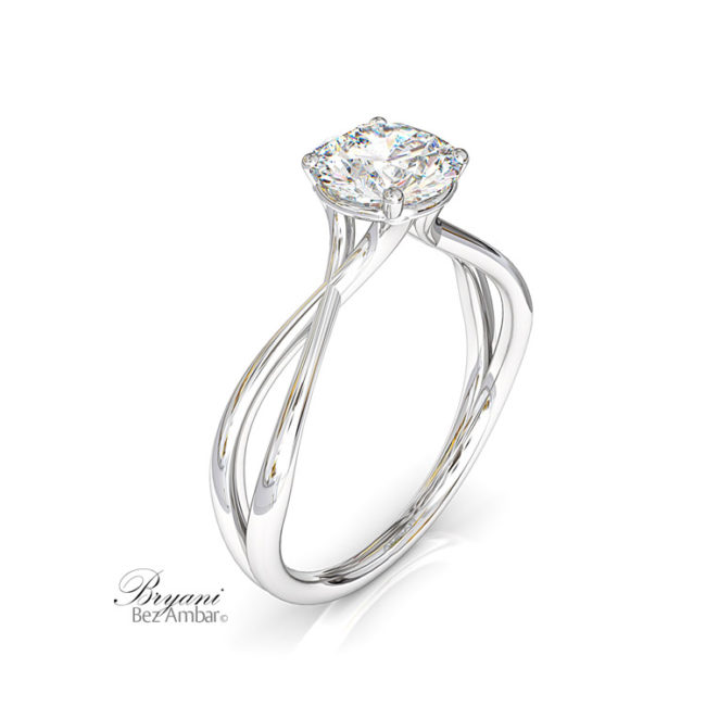 White God Bryani Split Shank Engagement Ring