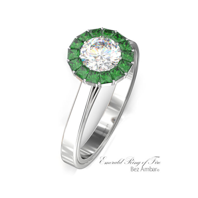 Emerald Halo Engagement Ring