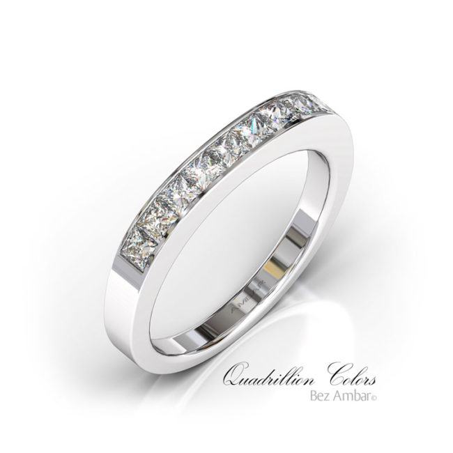 Gemstone Wedding Band with Channel Set Princess cut