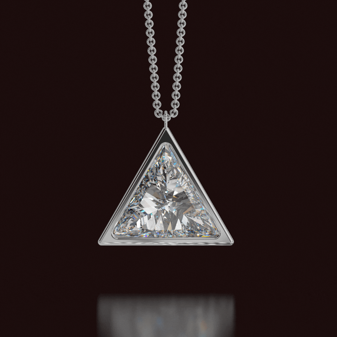8 carat triangle diamond pendant
